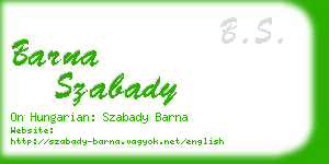 barna szabady business card